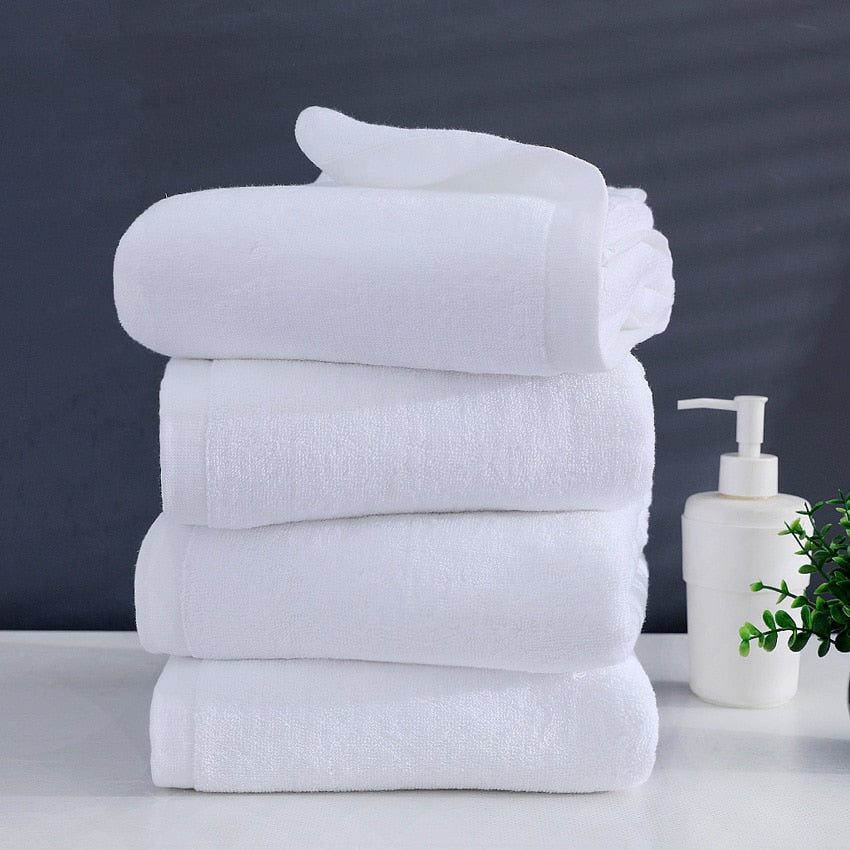 Large White Bath Towel - Thick Cotton